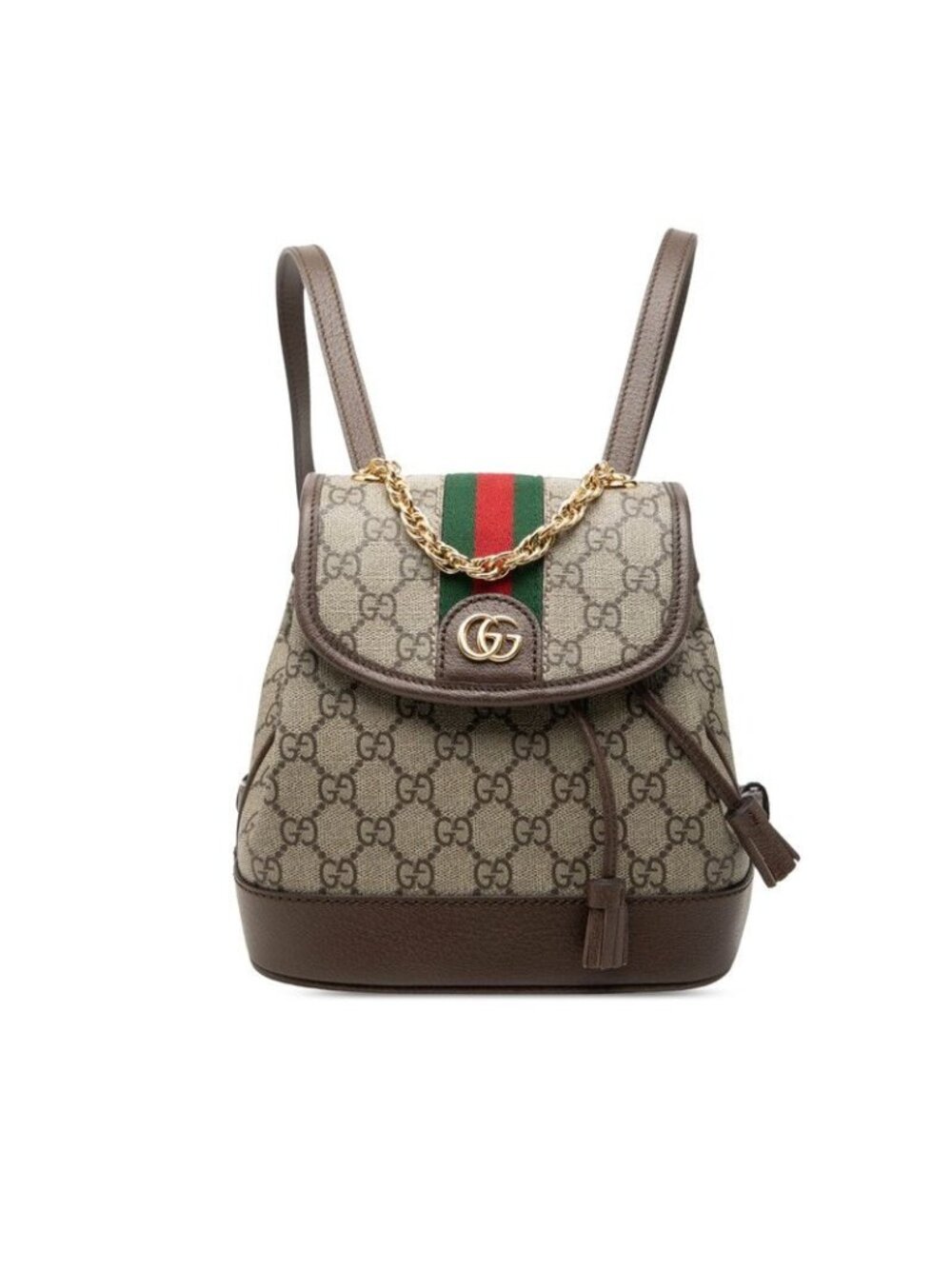 Gucci Ophidia GG Supreme Mini Backpack Beige Brown Leather